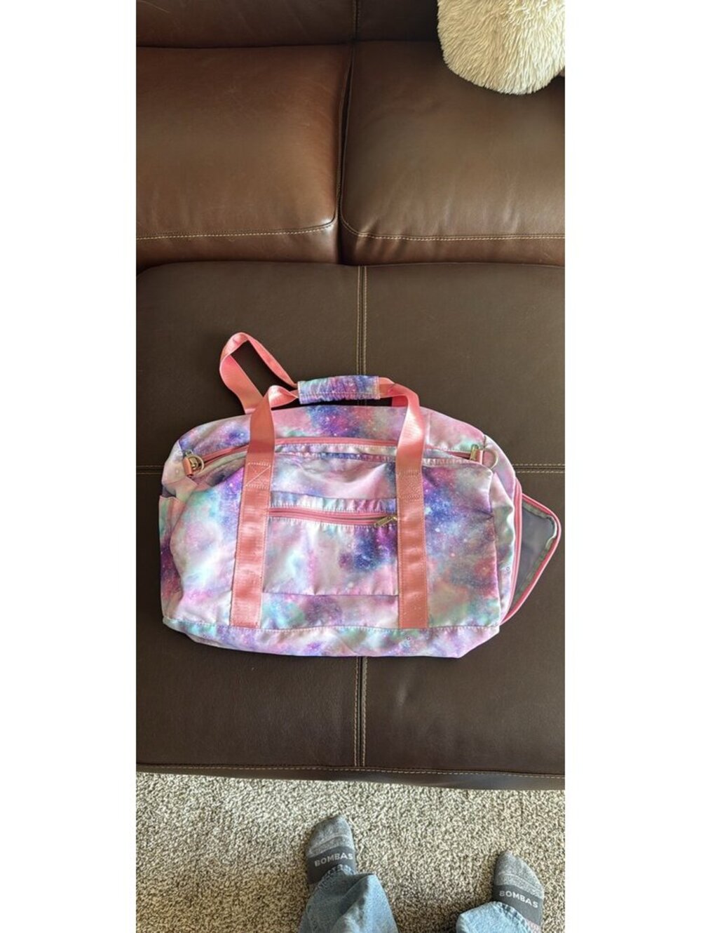 Pink galaxy athletic bag